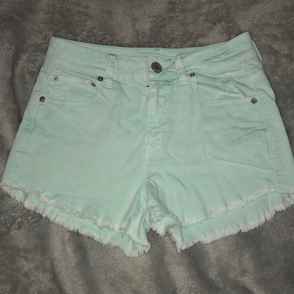American Eagle Mint Denim Shorts